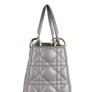 Lady Dior Medium Lambskin Cannage Silver GHW