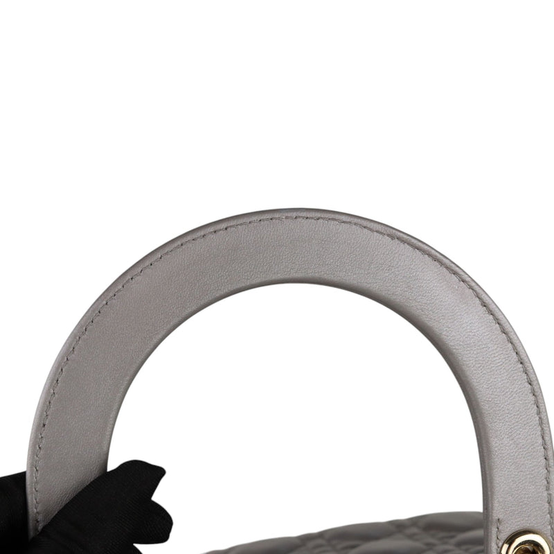 Lady Dior Medium Lambskin Cannage Silver GHW