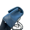 Rectangular Flap Mini Lambskin Quilted Blue SHW