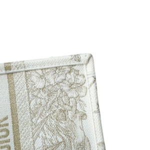 Reve d'Infini Book Tote Small Canvas White Gold