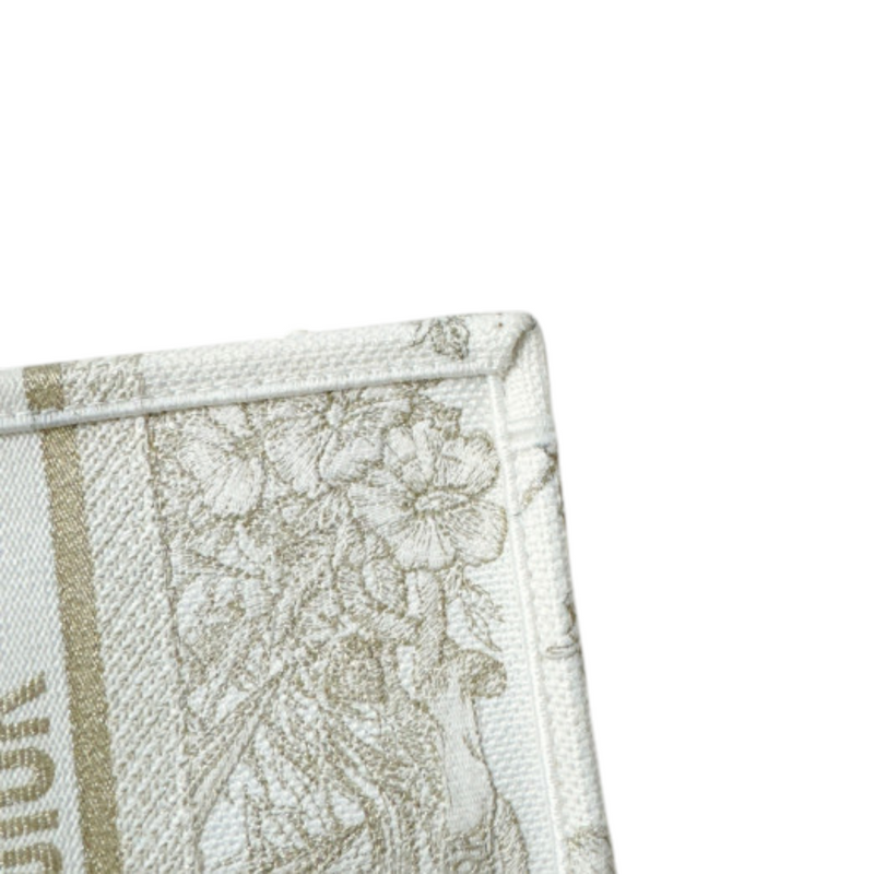 Reve d'Infini Book Tote Small Canvas White Gold