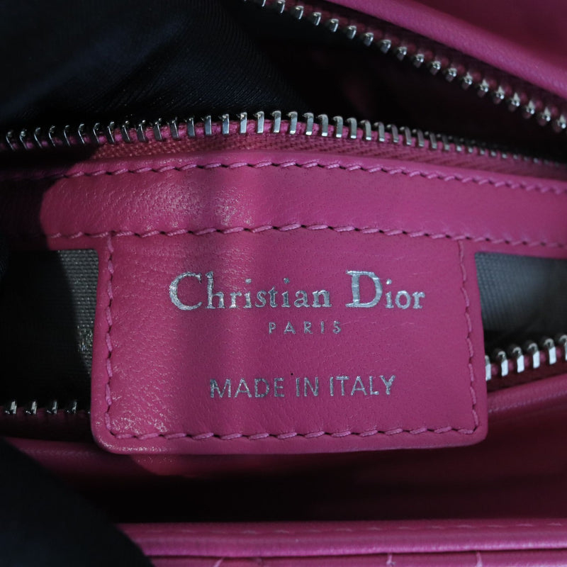 Lady Dior Medium Lambskin Cannage Pink SHW