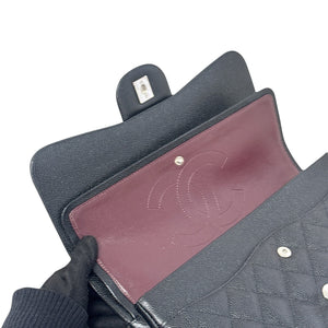 Double Flap Jumbo Caviar Quilted Black SHW