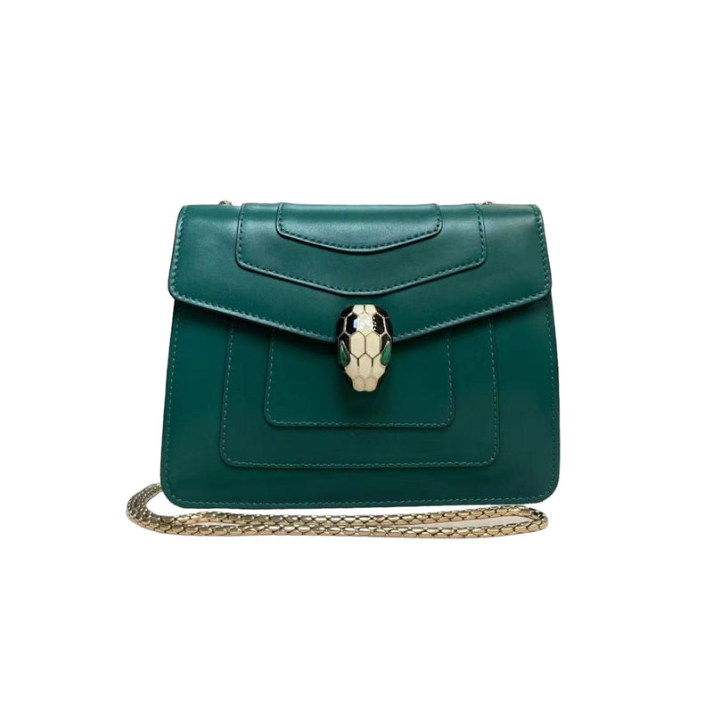 Serpenti Forever Crossbody Calfskin Green GHW