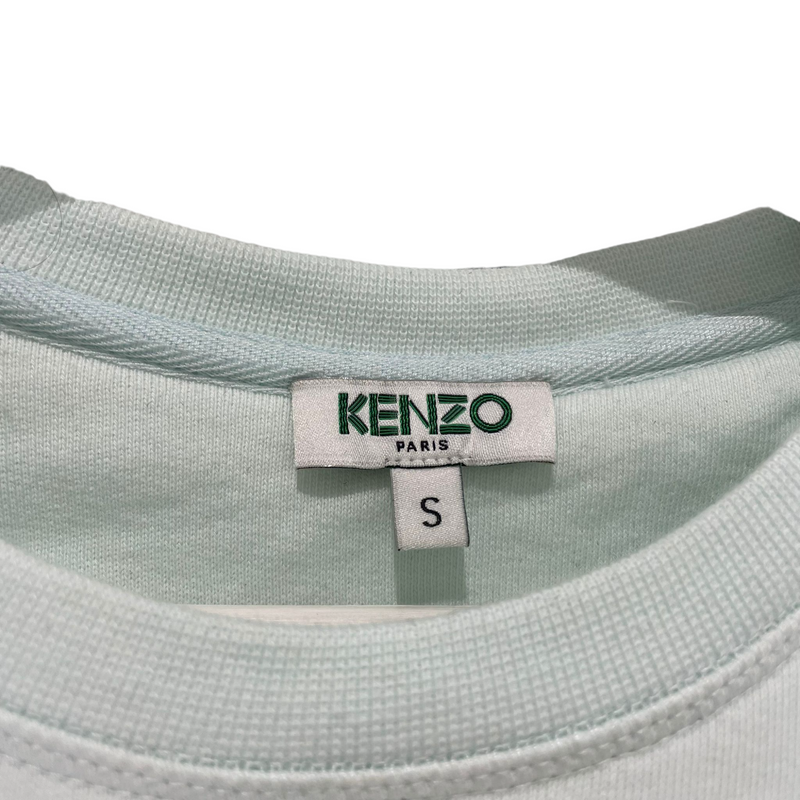 Kenzo Magenta Eiffel Tower Embroidered Cotton Sweater Blue Size