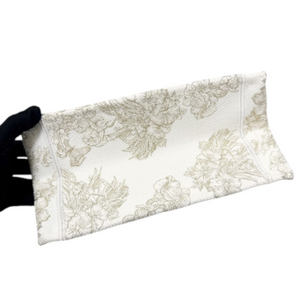 Reve d'Infini Book Tote Small Canvas White Gold