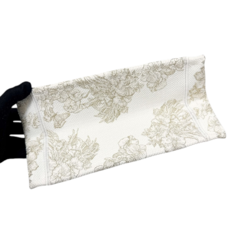 Reve d'Infini Book Tote Small Canvas White Gold