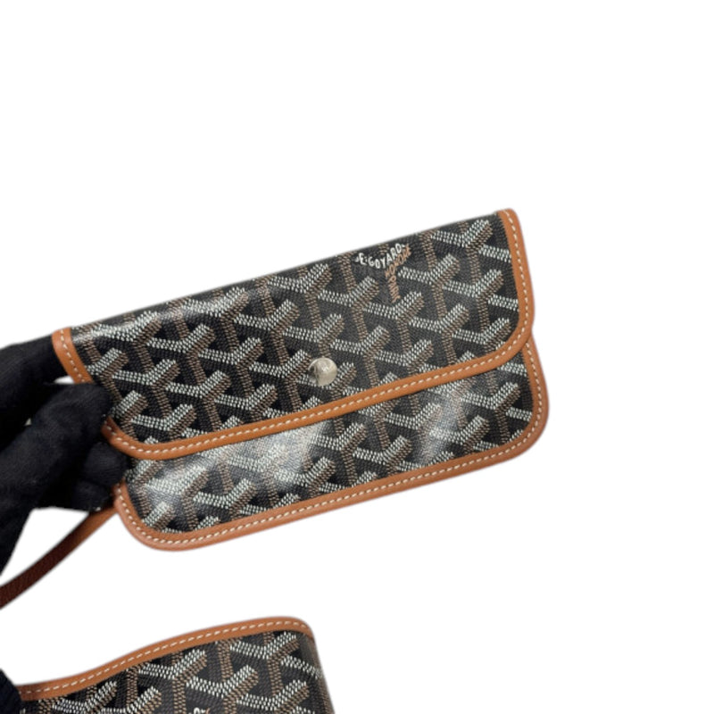 Saint Louis PM Goyardine Coated Canvas Brown