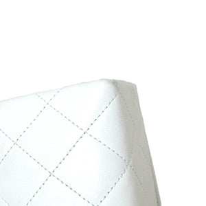 Enchained Flap Small Calfskin Quilted White GHW