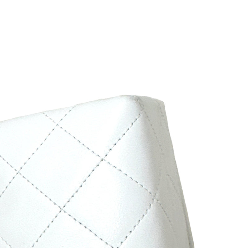 Enchained Flap Small Calfskin Quilted White GHW