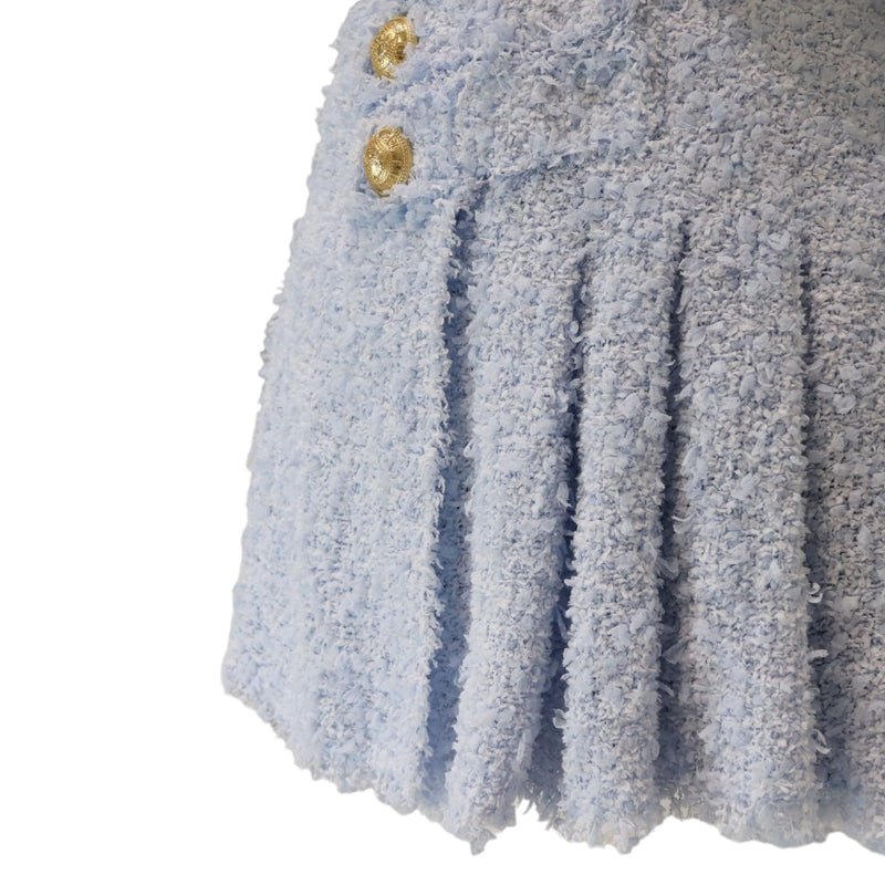 Tweed Mini Skirt Baby Blue Size 38