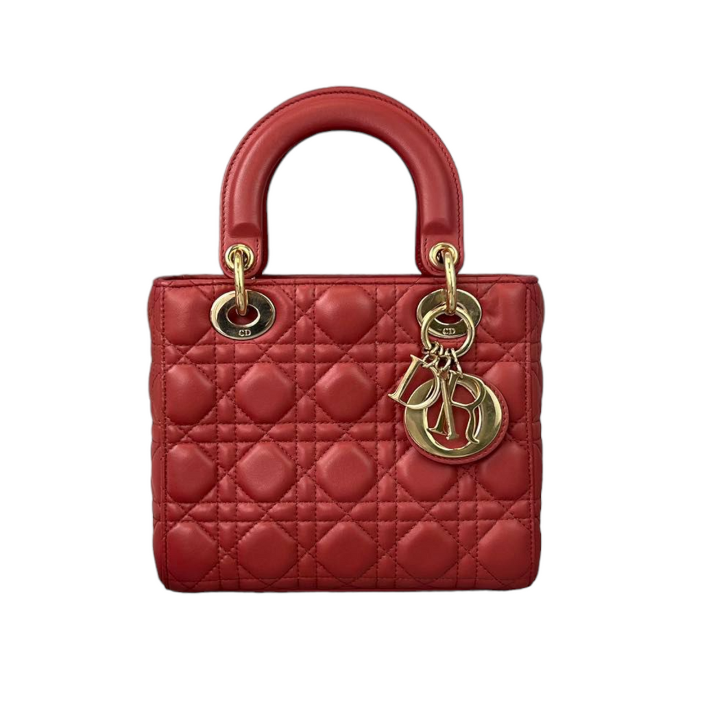 Lady Dior Small Coral GHW