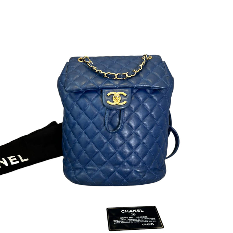 chanel urban spirit backpack mini size Chanel Urban Spirit Backpack Small Calfskin Quilted Blue GHW – Bag Religion