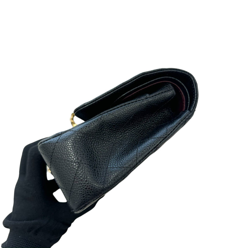 Classic Double Flap Medium Caviar Black GHW