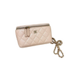 Vanity Case With Chain Small Caviar Quilted Light Beige LGHW