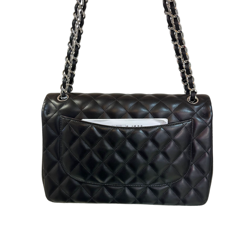 Jumbo Double Flap Lambskin Black SHW