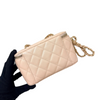 Vanity Case With Chain Small Caviar Quilted Light Beige LGHW