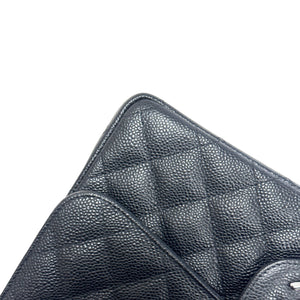 Double Flap Jumbo Caviar Quilted Black SHW