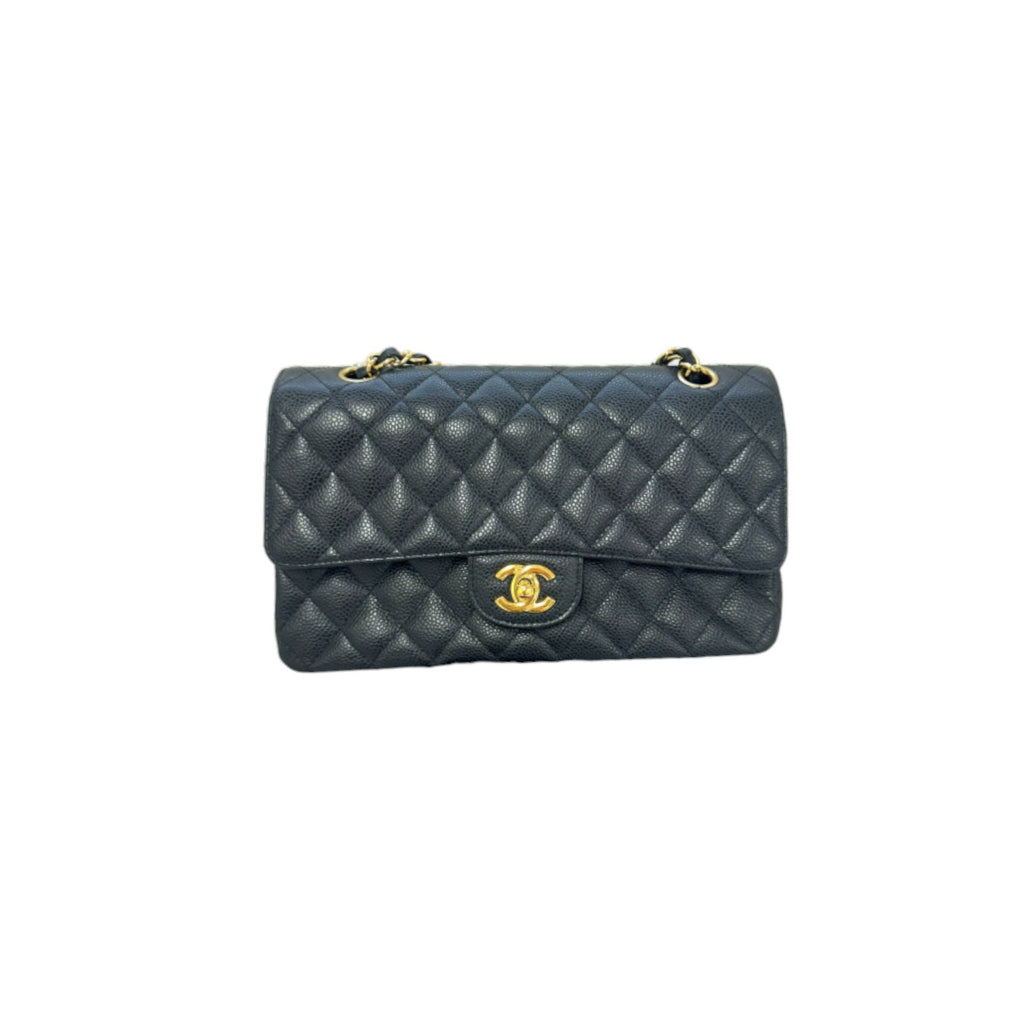 Classic Double Flap Medium Caviar Black GHW