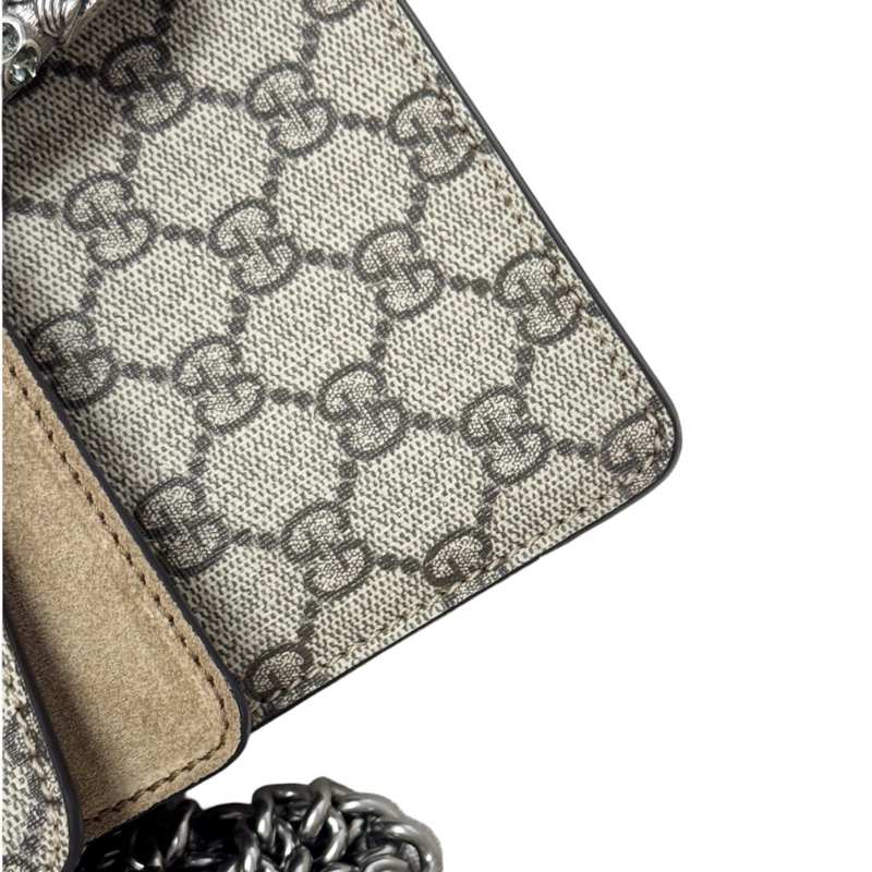Dionysus Small Shoulder GG Supreme Monogram Taupe RHW