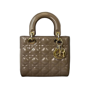 Lady Dior Small Beige Patent GHW