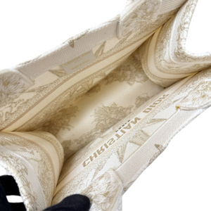 Reve d'Infini Book Tote Small Canvas White Gold