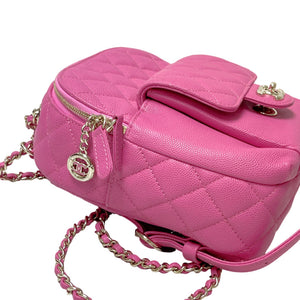 Small CC Day Backpack Caviar Pink GHW
