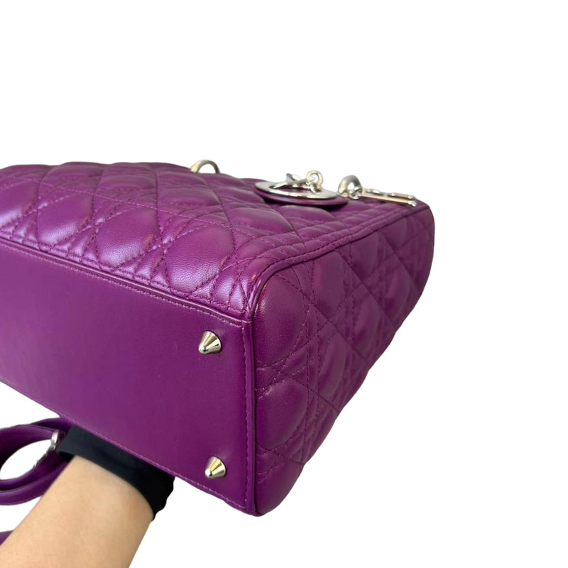 Lady Dior Medium Lambskin Purple SHW