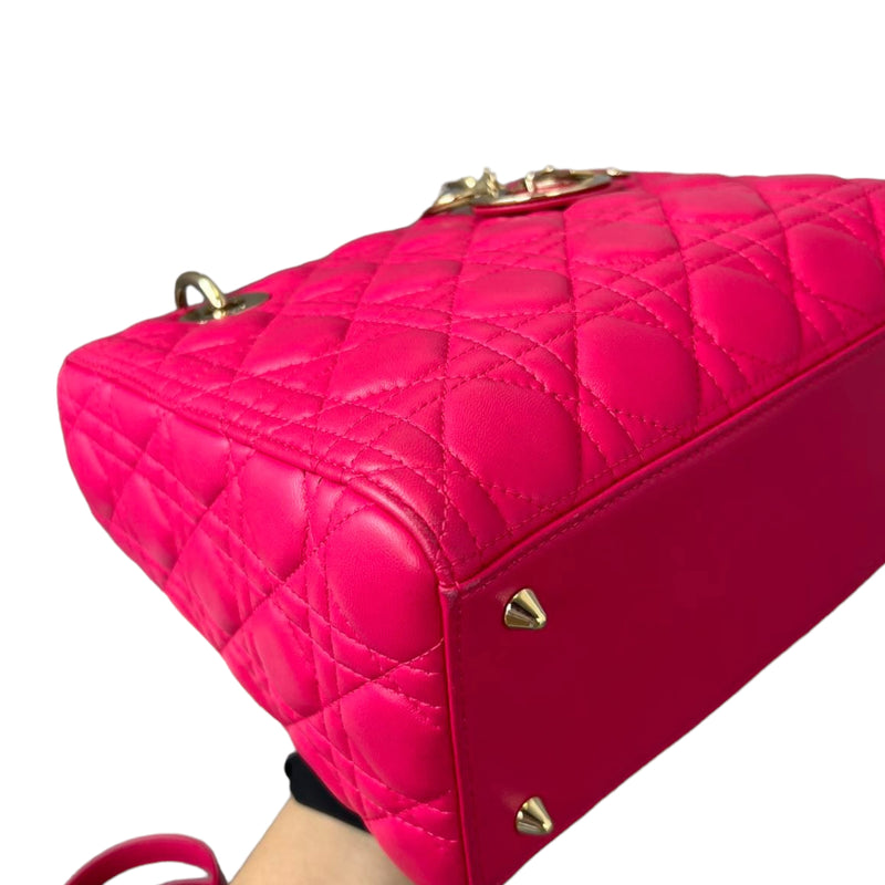 Lady Dior Lambskin Medium Pink GHW