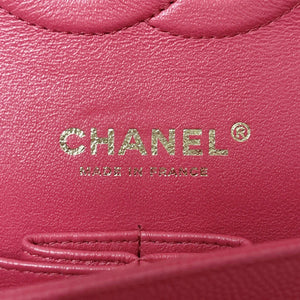 Double Flap Medium Caviar Quilted Dark Pink GHW