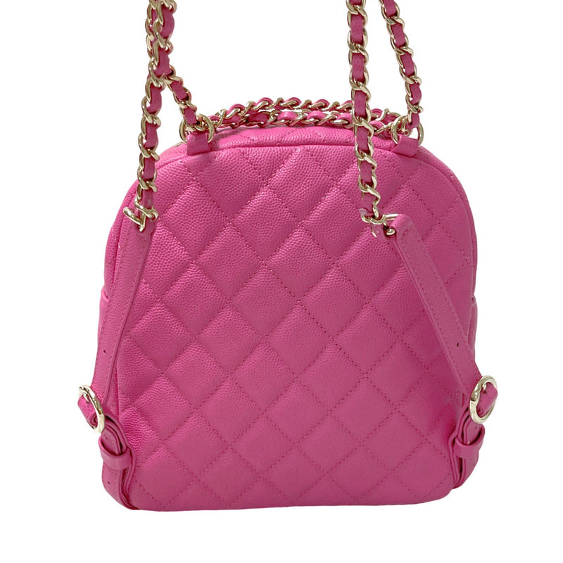 Small CC Day Backpack Caviar Pink GHW