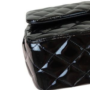 Double Flap Jumbo Quilted Patent Black SHW