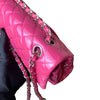 Classic Flap Medium Patent Quilted Pink SHW
