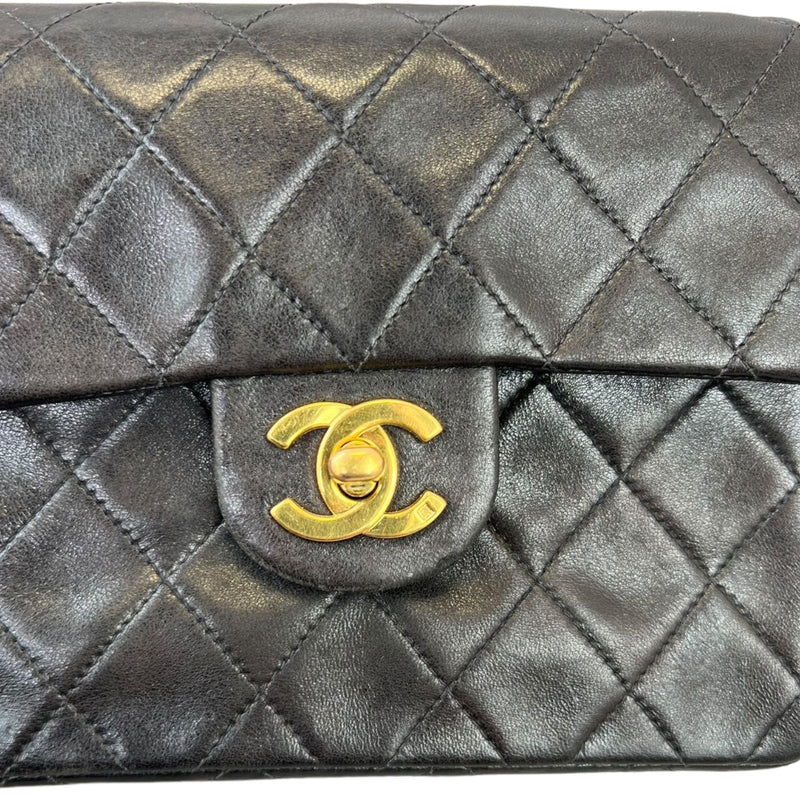 Vintage Classic Mini Square Lambskin Black GHW