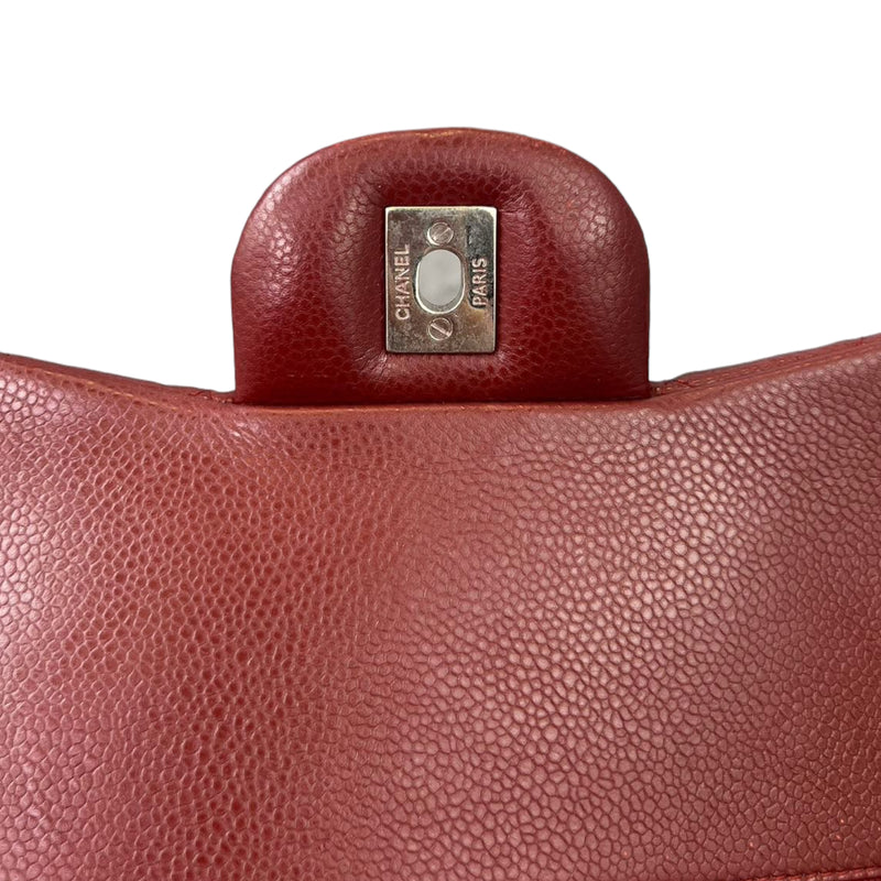 Classic Double Flap Jumbo Caviar Red SHW