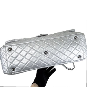 XXL Airline Flap Calfskin Quilted Silver RHW