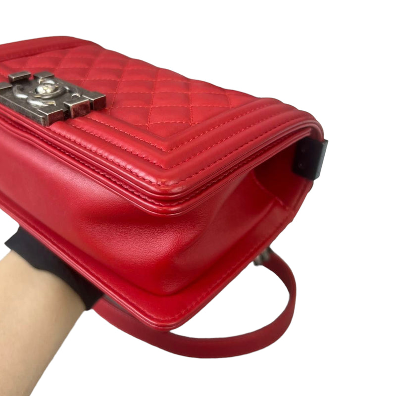 Small Boy Lambskin Red GHW