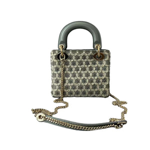 Embellished Cannage Satin Mini Lady Dior Grey