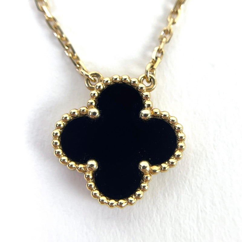 Vintage 18K Alhambra Necklace Black Onyx