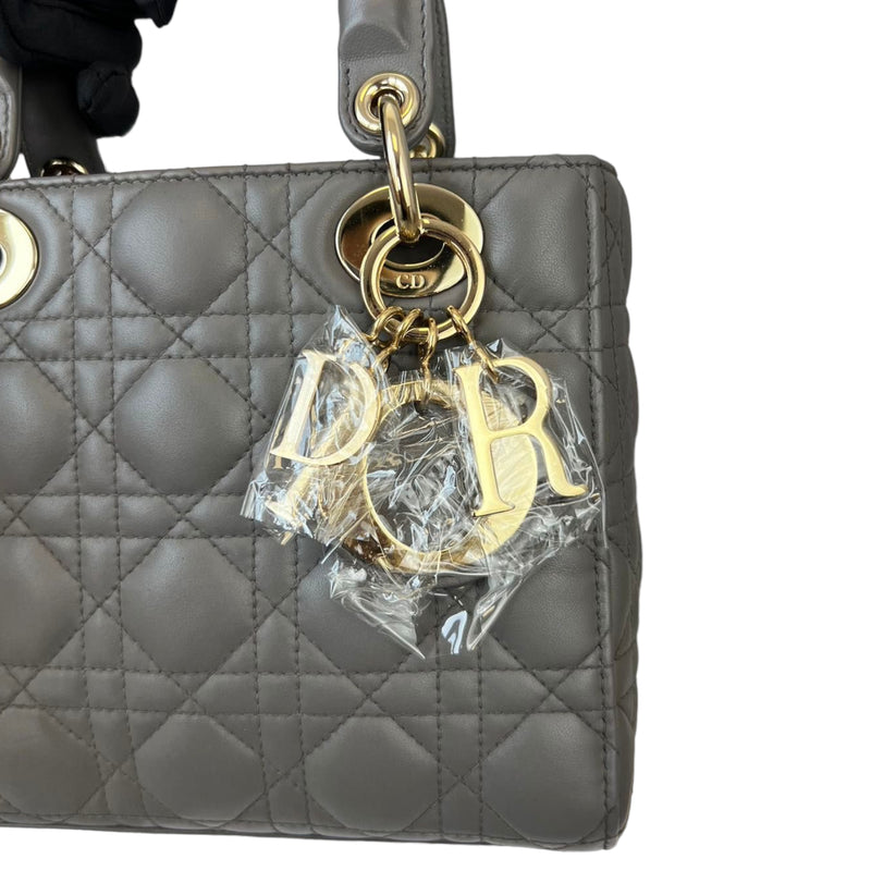 Lady Dior ABC Lambskin Small Grey GHW