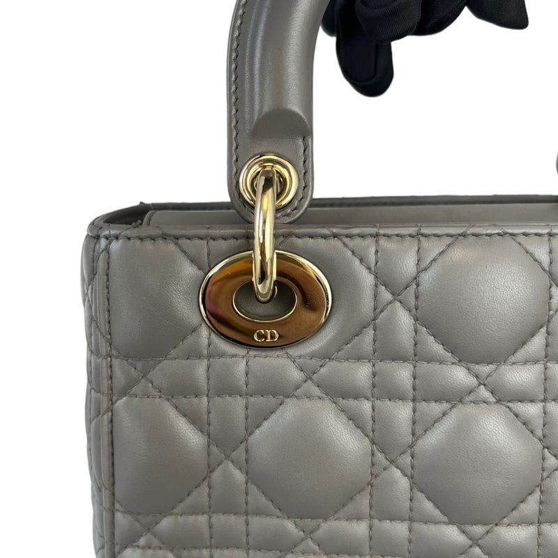 Lady Dior ABC Lambskin Small Grey GHW