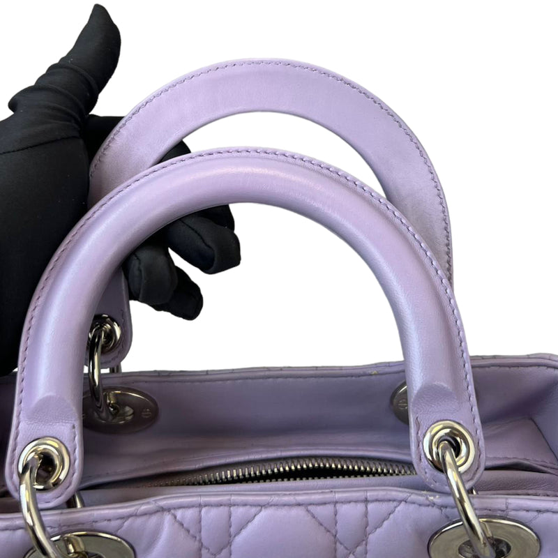 Lady Dior Medium Lambskin Purple SHW