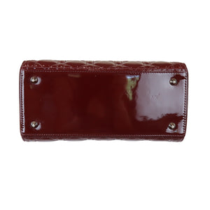 Lady Dior Medium Patent Burgundy SHW