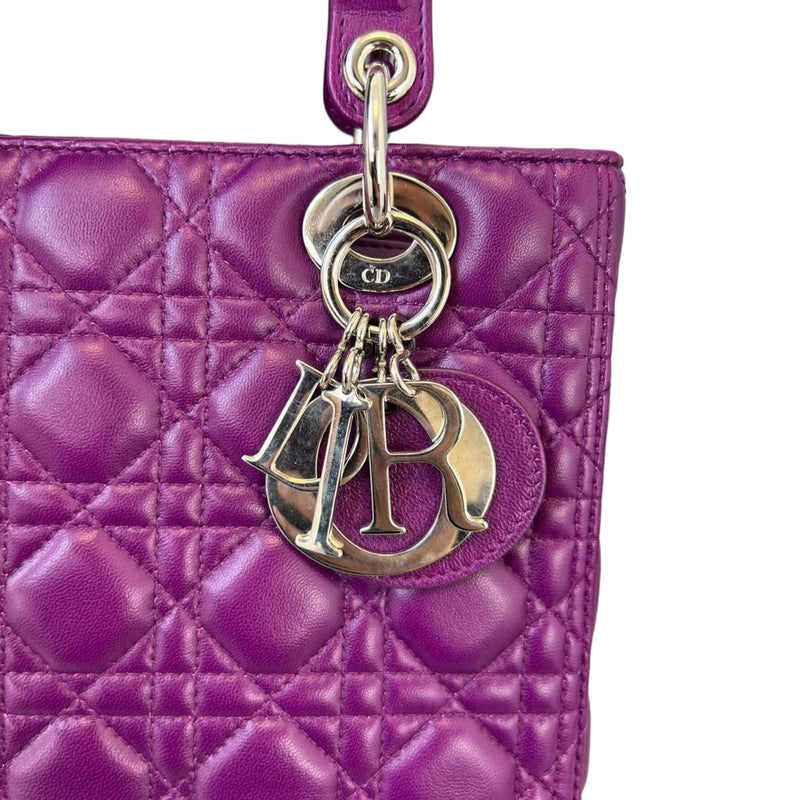 Lady Dior Medium Lambskin Purple SHW