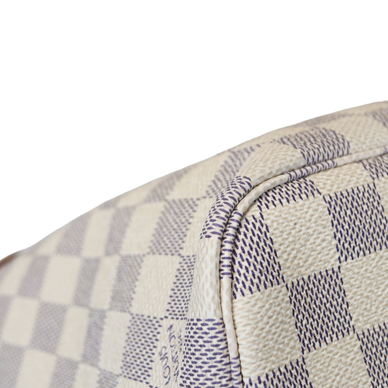 Neverfull PM Damier Azure Canvas White GHW