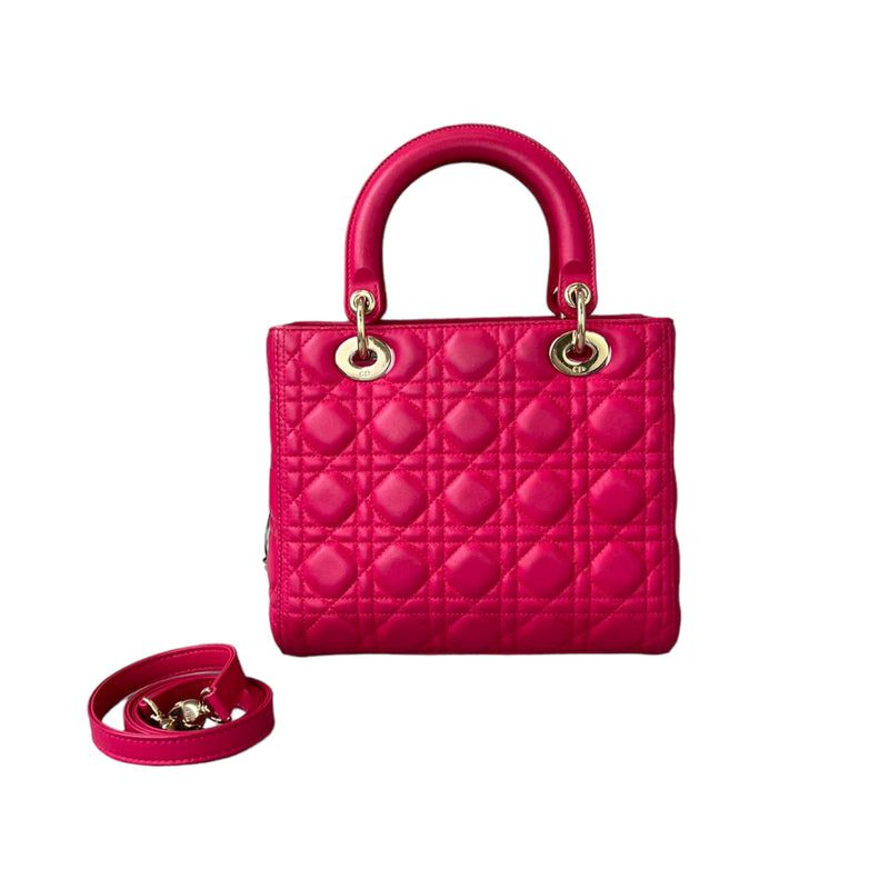 Lady Dior Lambskin Medium Pink GHW