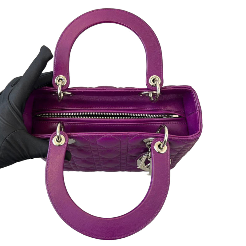 Lady Dior Medium Lambskin Purple SHW