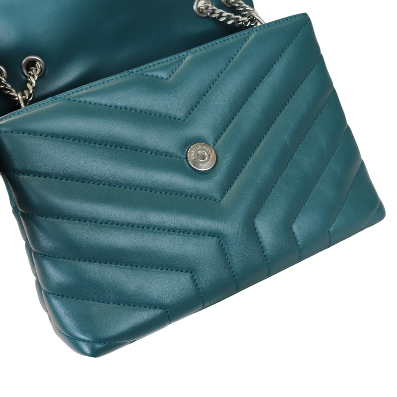 Loulou Matelassé Calfskin Small Teal SHW