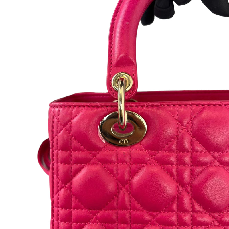 Lady Dior Lambskin Medium Pink GHW