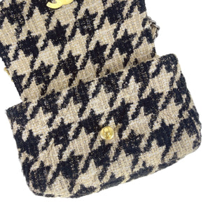 Small 19 Tweed Houndstooth Black Beige MHW